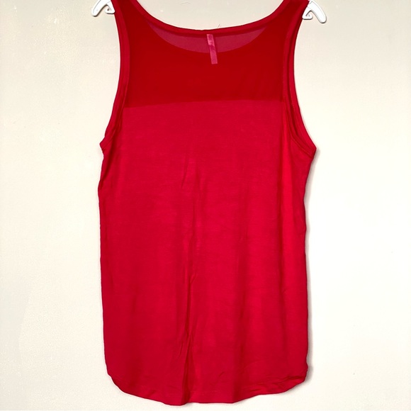 Red Tank Top with Zippered Pocket and Mesh Accents - Picture 3 of 3